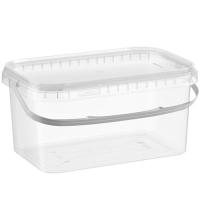 Ведро 3,3л 250*158 прямоугол. с крышкой прозрач ручка пластик. /80шт/ АУ