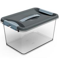 Контейнер д/хранения Клик 10л темно-серый с защелками С274СЕР