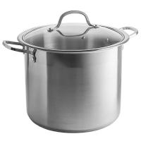 Кастрюля 15л нерж.сталь 28*23см со стеклянной крышкой /