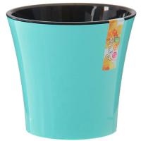Кашпо Арте 2л мятный с черной вставкой