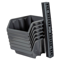 Лоток д/метизов (6шт) 26,3*19,5*35см с планкой серо-свинцовый BR3753СРСВ/6шт/ПР