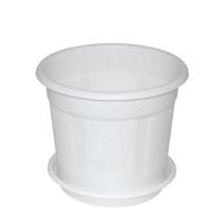 Кашпо №1 1л белый с под. 07051 /30шт/Милих