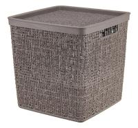 Коробка д/хранения БЯЗЬ 17л французский серый с крышкой 28*28*28см М2327 