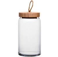 Банка стеклянная 1130мл с бамбук крышкой ВУДИ /43593SLB 