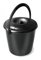 Ведро Соло 10л с крышкой хозяйственное черный С462К /12шт/Мартика