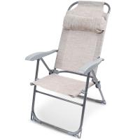 Кресло-шезлонг складное песочный до 120кг /1шт/К2/ПС Кресло-шезлонг складное песочный до 120кг /1шт/К2/ПС