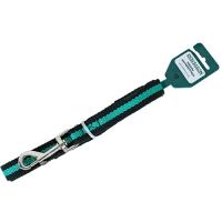 Поводок капрон 20мм*3м черный с зелёной полосой  DONBARON