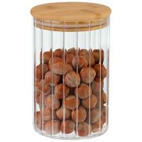 Банка д/сыпуч. прод. 1л AROMA RIVIERA стеклянная с крышкой из бамбука 108280 /24шт/Leonord