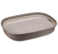 Туалет д/кошек ЛЯ-МУРР с сеткой 46*34,5см капучино/М1831/М-пластика