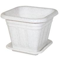 Кашпо Квадрат №2 2,5л белый с под. 07062 /30шт/Милих