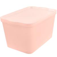 Ящик д/хранения 24л Keeplex Happy с крышкой розовый зефир LA5127 /5шт/ПР