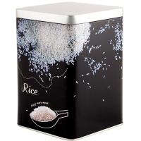 Банка д/сыпуч. прод. 1л Рис металл.с крышкой квадратная 008619 /24шт/ Mallony