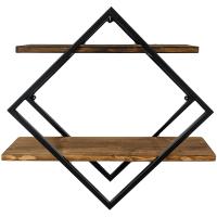 Подставка ЛОФТ настенная РОМБ 51-03 черная 56*23*56см РЗДИ