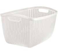 Корзина для белья ВЯЗАНИЕ 26л белый ротанг М2617