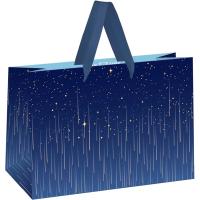 Пакет подарочный 27*20*13см "Star rain" фольга матовая ламинация MESHU/Рельеф
