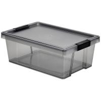 Ящик ХЕНДИ 36*24,5*13,5см с крышкой 7,5л черный прозрачный М2901 /17шт/М-пласт