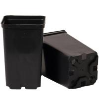 Горшок для рассады 0,8л черный квадратный (Роза) литье 9*9*14см КВ9Р