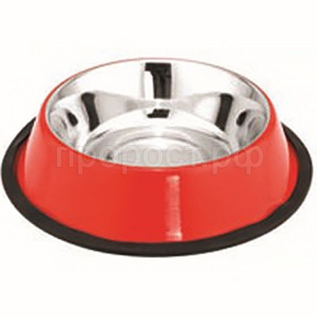 Миска метал на резине 0,2л красная/Р454/ЗР