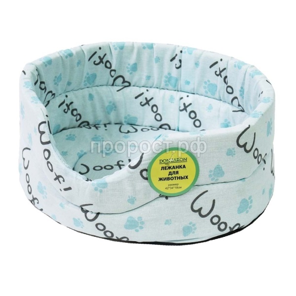 Лежанка овальная стеганая поролоновая хлопок Лапки МИКС 42*34*18см/DONBARON Лежанка овальная стеганая поролоновая хлопок Лапки МИКС 42*34*18см/DONBARON