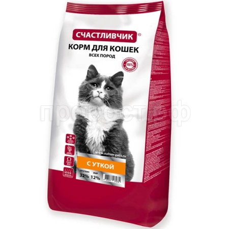 Корм для кошек Счастливчик С уткой 400г