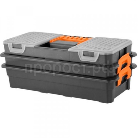 Органайзер д/мелочей 430х193х163 Expert-16 два лотка серо-свинцовый BR3961 /4шт/ПР Органайзер д/мелочей 430х193х163 Expert-16 два лотка серо-свинцовый BR3961 /4шт/ПР