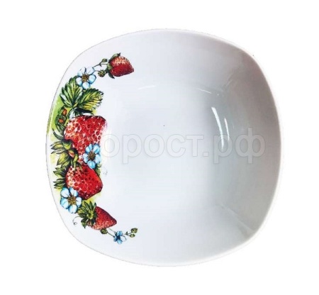Салатник 550мл квадратный Клубника фарфор 093152 Салатник 550мл квадратный Клубника фарфор 093152