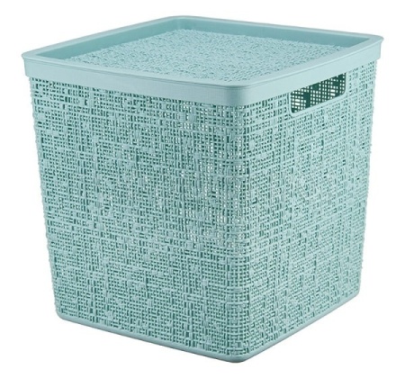 Коробка д/хранения БЯЗЬ 17л морская волна с крышкой 28*28*28см М2327 /8шт/М-пласт  Коробка д/хранения БЯЗЬ 17л морская волна с крышкой 28*28*28см М2327 /8шт/М-пласт