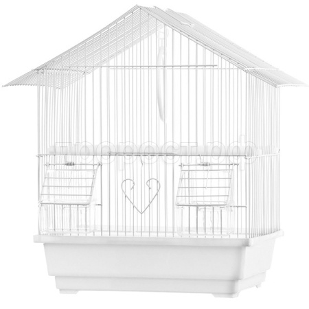 Клетка д/птиц N1 ДКпА101 30*23*39см домик укомплектованная белая/10шт/Евро Клетка д/птиц N1 ДКпА101 30*23*39см домик укомплектованная белая/10шт/Евро