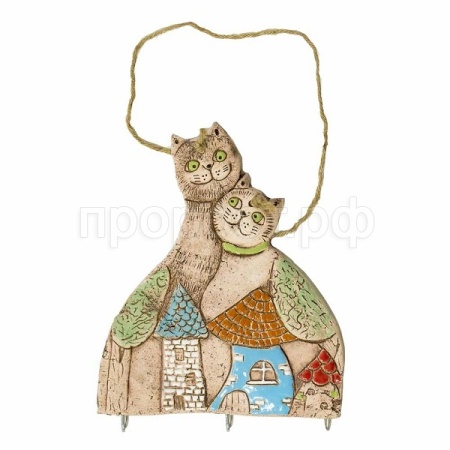 Ключница Коты парочка настенная 117-08