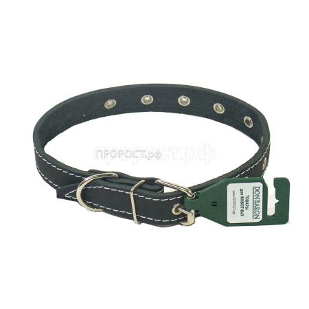 Ошейник кожа черный 1сл 25мм DONBARON