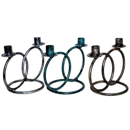 ДЕКОР Подсвечник Кольцо 2 свечи антик золото РЗДИ/1шт