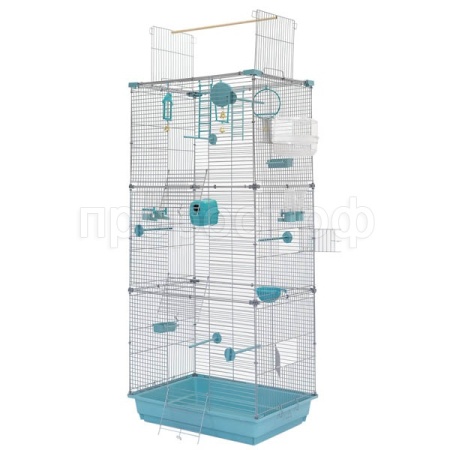 Клетка д/птиц ЛОРА-3 ECO 58*40*126см (укомплект) 3 секции бирюзовая/4612/Дарэлл Клетка д/птиц ЛОРА-3 ECO 58*40*126см (укомплект) 3 секции бирюзовая/4612/Дарэлл