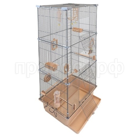 Клетка д/птиц ТУТТИ-3 ECO 42*30*94см (укомплект) бежевый /46222/Дарэлл Клетка д/птиц ТУТТИ-3 ECO 42*30*94см (укомплект) бежевый /46222/Дарэлл