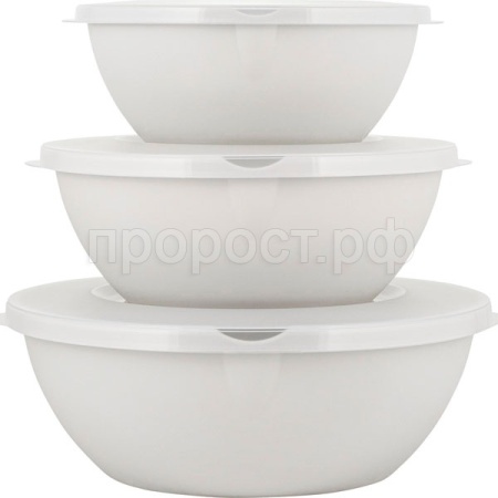 Набор мисок HELSINKI (5л+3л+2л) пепельный жемчуг PT1279 /10шт/ПР Набор мисок HELSINKI (5л+3л+2л) пепельный жемчуг PT1279 /10шт/ПР