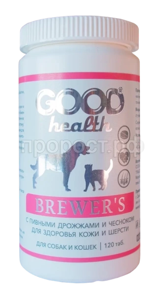 Вит ГУД HEALTH д/кошек и собак Комплекс пивные дрожжи,чеснок. 120табл/28шт/FG 05901/Фаворит