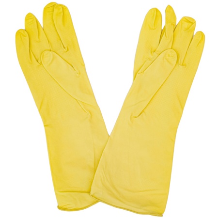 Перчатки хозяйственные латексные неопудренные L желтый 87577 /12шт/ Перчатки хозяйственные латексные неопудренные L желтый 87577 /12шт/