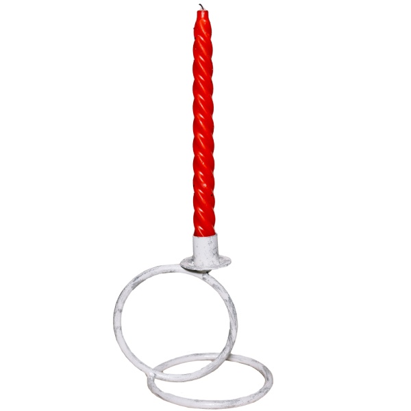 ДЕКОР Подсвечник Кольцо 1свеча бел серебро РЗДИ/1шт