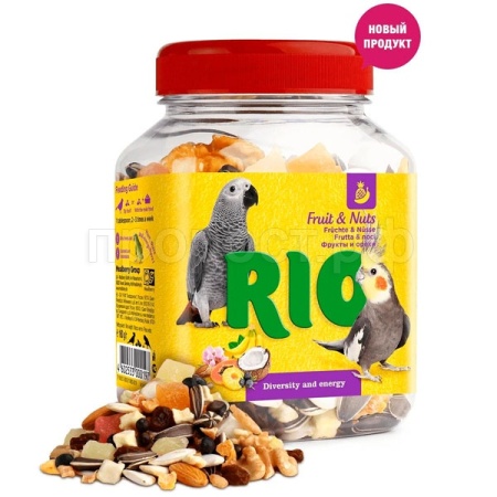 РИО для средних и крупных попугаев фруктово-ореховая смесь 160г РИО для средних и крупных попугаев фруктово-ореховая смесь 160г