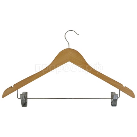 Вешалка W2-С деревянная с клипсами 311306 Вешалка W2-С деревянная с клипсами 311306