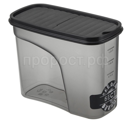 Емкость д/сыпуч. прод. 1,5л БЕСТ графитовый М1255 /12шт/М-пласт  Емкость д/сыпуч. прод. 1,5л БЕСТ графитовый М1255 /12шт/М-пласт