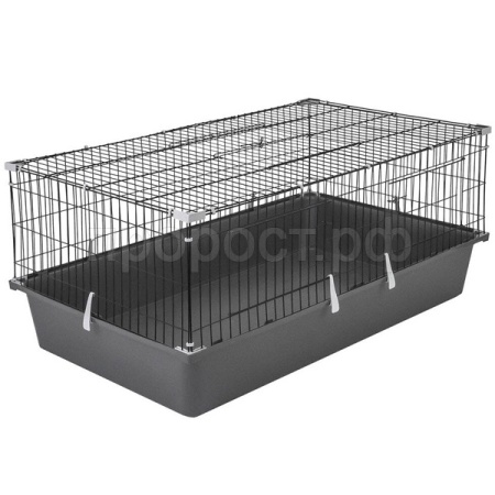 Клетка д/круп. грыз Дарэлл КРОЛИК100-2 2-х эт. складная 98*58*81см сер-черн/44101сер-черн/Дарэлл