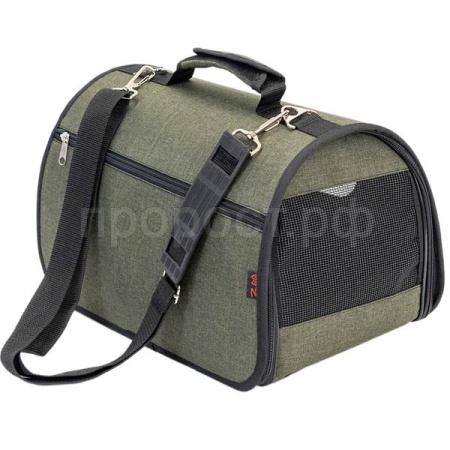 Сумка переноска Zoo-M ПРЕСТИЖ №1 жесткая с карманом 36,5*22*22см /90031хакиДарэлл