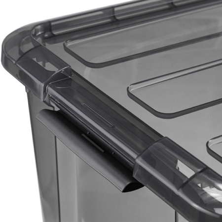 Ящик КИП с крышкой 30л 58x38,5x18,5см черно-прозрачный М2338 /5шт/М-пласт Ящик КИП с крышкой 30л 58x38,5x18,5см черно-прозрачный М2338 /5шт/М-пласт