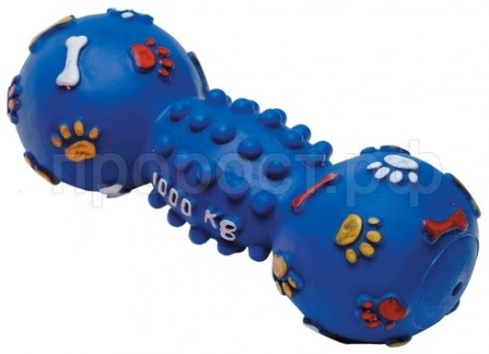Игрушка для собак Гантель "1000КГ" виниловая 25см для крупных пород/ISJ3013/ЗР