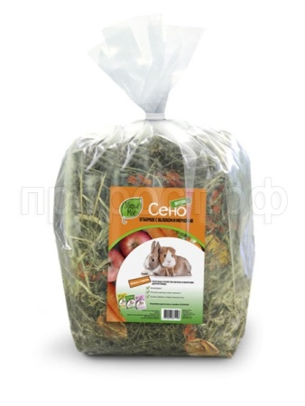 Сено луговое отборное для грызунов с яблоком и морковью Зверье мое 500гр
