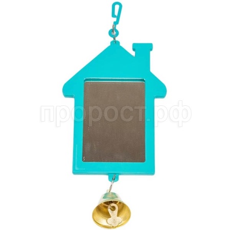 Игрушка д/птиц Zoo-M Зеркало Избушка с колокольчиком блистер бирюза/5007/Дарэлл Игрушка д/птиц Zoo-M Зеркало Избушка с колокольчиком блистер бирюза/5007/Дарэлл