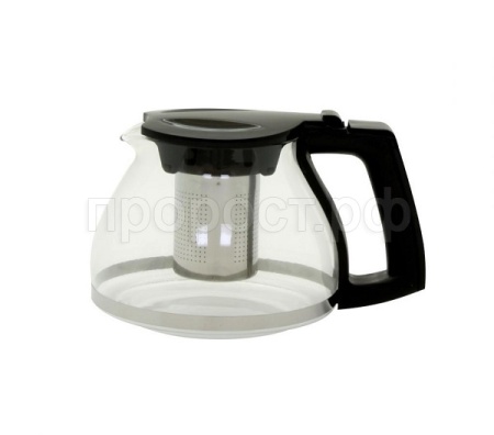 Чайник-заварник 0,7л Кувшин стекло с ситечком металлическим черный T-006-SY-138ВК