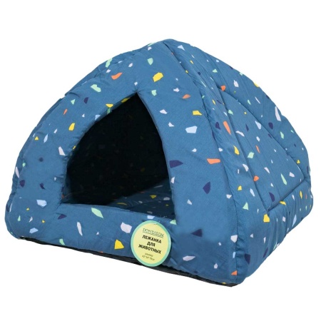 Лежанка Домик Вигвам поролоновая хлопок  МИКС 42*34*18см/DONBARON