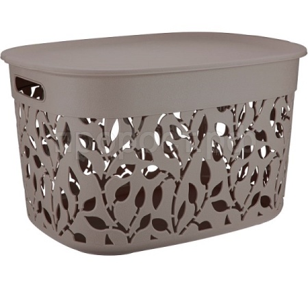 Коробка для хранения ФЛОРА 25л французский серый с крышкой М2364 Коробка для хранения ФЛОРА 25л французский серый с крышкой М2364