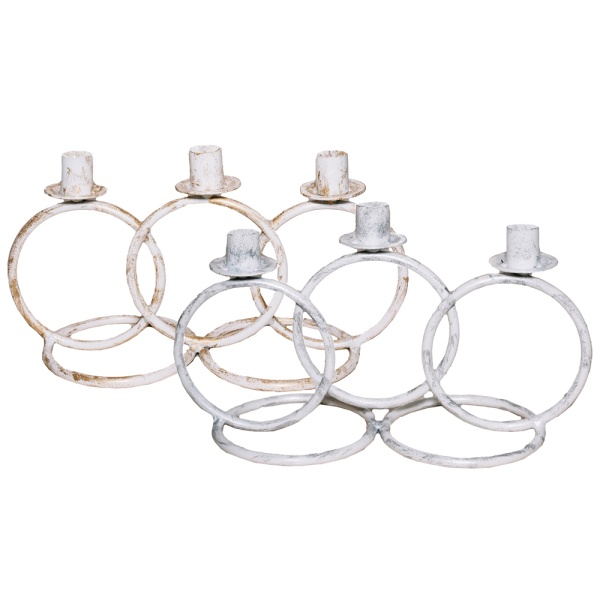 ДЕКОР Подсвечник Кольцо 3 свечи бел серебро РЗДИ/1шт
